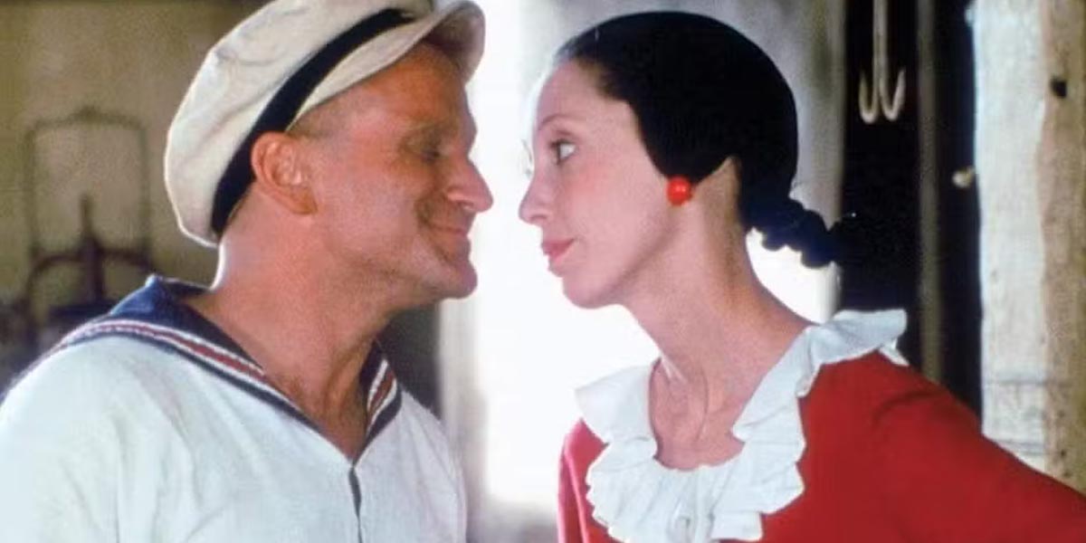 Robin Williams e Shelley Duvall em cena do filme 'Popeye' (1980) (Foto: Reprodução - G1)