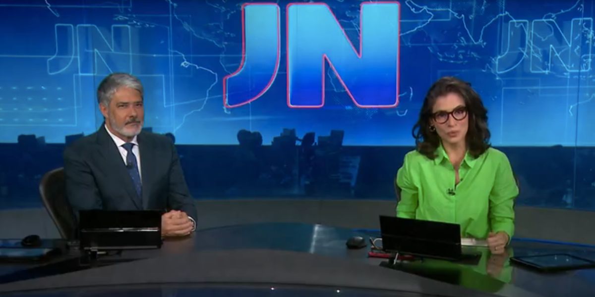 William Bonner e Renata Vasconcellos no Jornal Nacional (Foto: Reprodução / Globo)