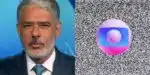 William Bonner noJornal Nacional, sinal cortado e logo da Globo (Fotos: Reproduções / GloboPlay / Canva) 