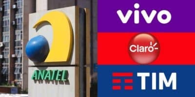 Anatel com alerta de bloqueio para a Claro, Vivo e Tim (Reprodução: Montagem TV Foco)