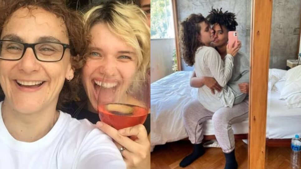 Bruna Linzmeyer assumiu sexualidade e romance com cineasta 24 anos mais velha (esquerda) depois com DJ (direita) com quem ficou 3 anos e anunciou o fim (Fotos: Reprodução/ Instagram/ Montagem TV Foco)