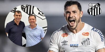 Carille, Teixeira e Giuliano no Santos (Foto: Reprodução / SFC)