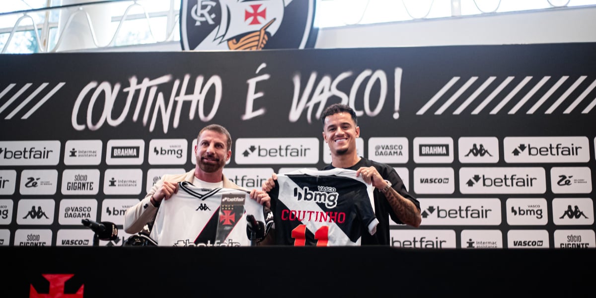 Coutinho em sua apresentação pelo Vasco (Foto: Leandro Amorim)