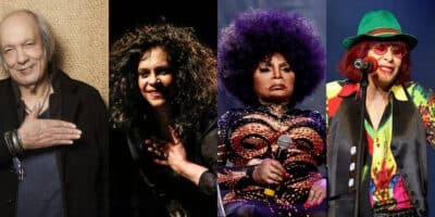 Erasmo, Gal Costa, Rita Lee e Elza Soares: herança deixada por esses artistas é de arrepiar (Foto: Reprodução/Montagem TVFoco)