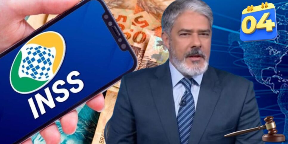 INSS e Bonner no Jornal Nacional (Foto: Reprodução / Gov / Globo / Montagem TV Foco)