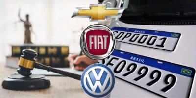 Nova lei das placas atinge em cheio Fiat, Volks e Chevrolet (Reprodução: Montagem TV Foco)