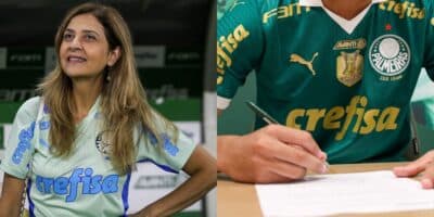 Leila assinou contrato com novo xerifão do Palmeiras (Reprodução: Montagem TV Foco)