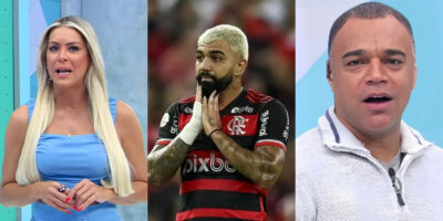 No Jogo Aberto, Renata Fan e Denílson e Gabigol no Flamengo (Foto: Marcelo Cortes/Flamengo)