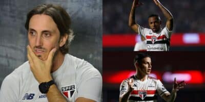 Zubeldía desesperado com saídas do São Paulo (Reprodução: Montagem TV Foco)