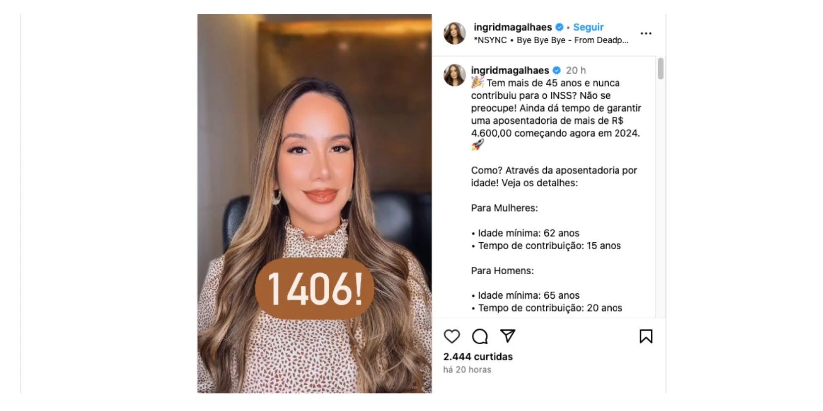 Advogada previdenciária, Ingrid Magalhães (Foto: Reprodução / Instagram)