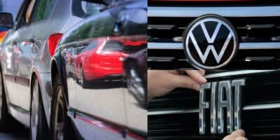 Carros / Logo da Volks / Logo da Fiat - Montagem: TVFOCO