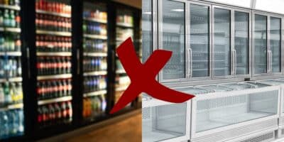 Freezer com bebidas / Freezer vazio - Montagem: TVFOCO