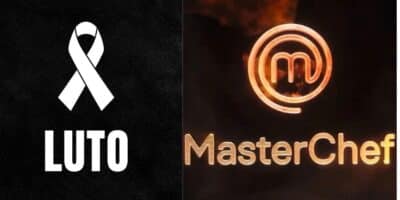 Imagem de luto / Logo do Master Chef - Montagem: TVFOCO