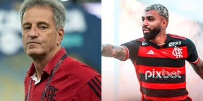 Landim abre cofres do Flamengo por contratação de meia (Foto: Delmiro Junior/Photo Premium/Gazeta Press - Reprodução/Twitter Flamengo / Esporte News Mundo)