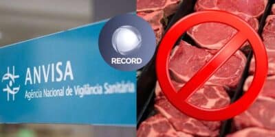 Logo da Anvisa / Logo da Record / Carne - TVFOCO