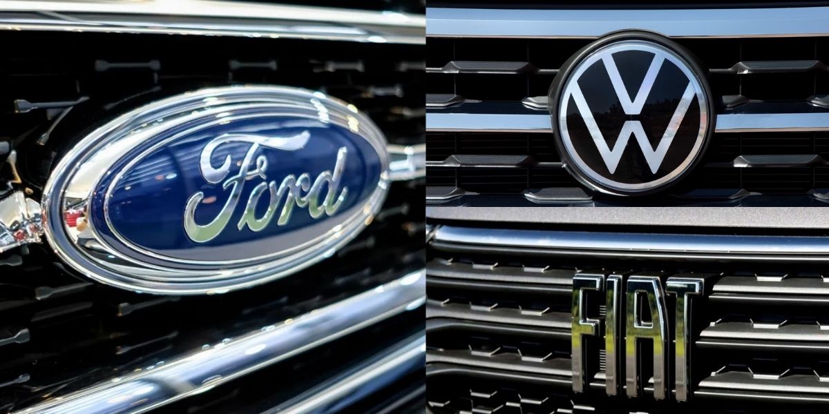 Logo da Ford / Logo da Volks / Logo da Fiat - Montagem: TVFOCO