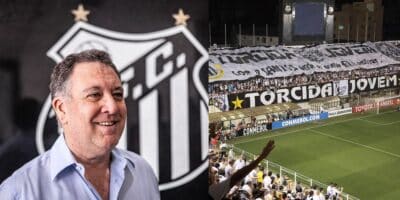 Marcelo Teixeira e torcida do Santos - Foto Reprodução Internet