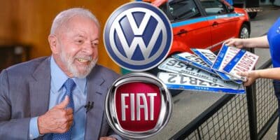 Presidente Lula - Placas de carro - Volks e Fiat (Foto: Reprodução, Montagem - TV Foco)