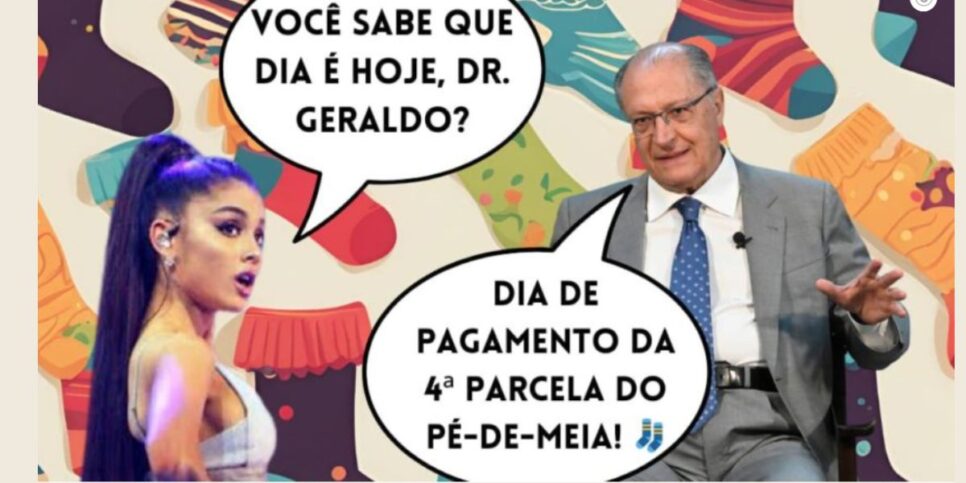 Postagem de Geraldo Alckmin nas redes fazendo uso da cantora Ariana Grande (Foto Reprodução/Poder 360/Instagram)