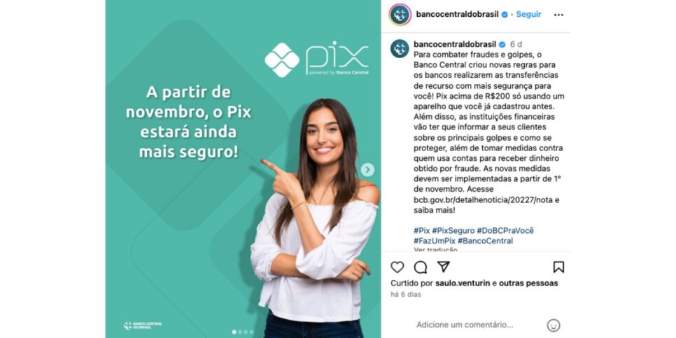 Publicação do Banco Central (Reprodução/Instagram)