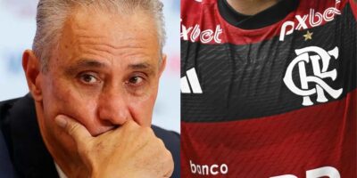 Tite e jogador do Flamengo - Foto Reprodução Internet