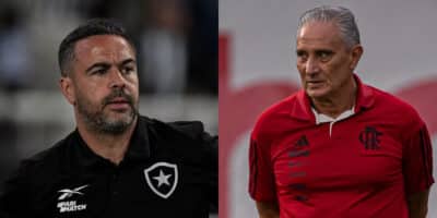 A diferença entre o salário de Artur Jorge no Botafogo e Tite no Flamengo (Foto: Thiago Ribeiro/AGIF / Marcelo Cortes/Flamengo)