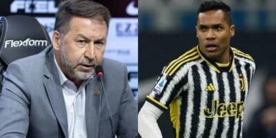 Chapéu histórico no São Paulo: Augusto Melo rouba Alex Sandro (Foto: Reprodução/Montagem TV Foco)