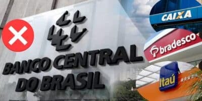 Banco Central e fachada da Caixa, Bradesco e Itaú (Foto: Reprodução / Gov / Canva)