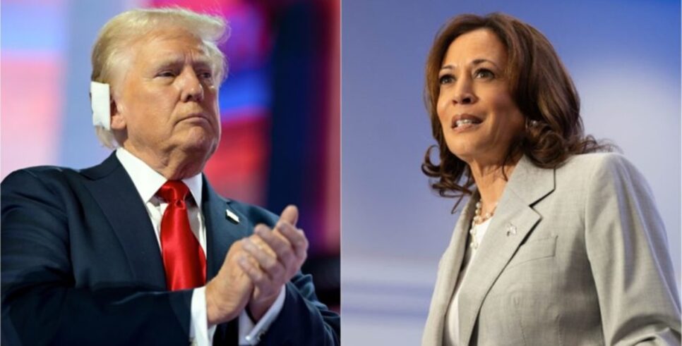 Trump disputa as eleições de comando dos Estados Unidos contra Kamala Harris (Fotos: Reprodução/ CNN/ Montagem Internet)