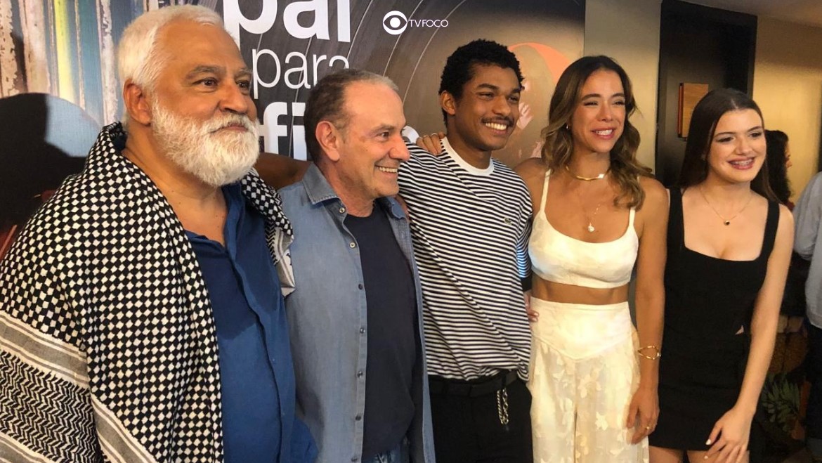 Elenco e Diretor do filme De Pai Para Filho (Foto: Reprodução / Diego Laureano / Montagem TV Foco)