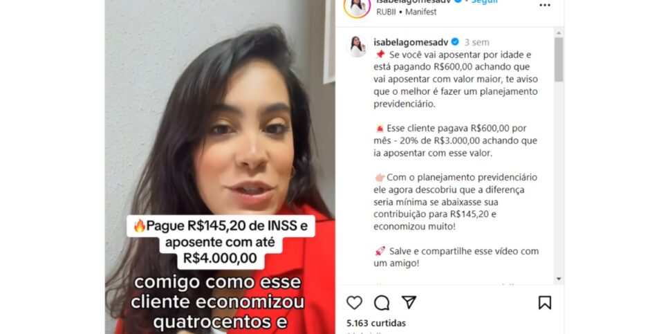 Isabela Gomes revela segredo da aposentadoria - (Foto: Reprodução / Instagram)