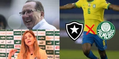 John Textor e Leila disputam craque ao Palmeiras e Botafogo (Reprodução: Fabio Menotti / Jorge Rodrigues/AGIF)