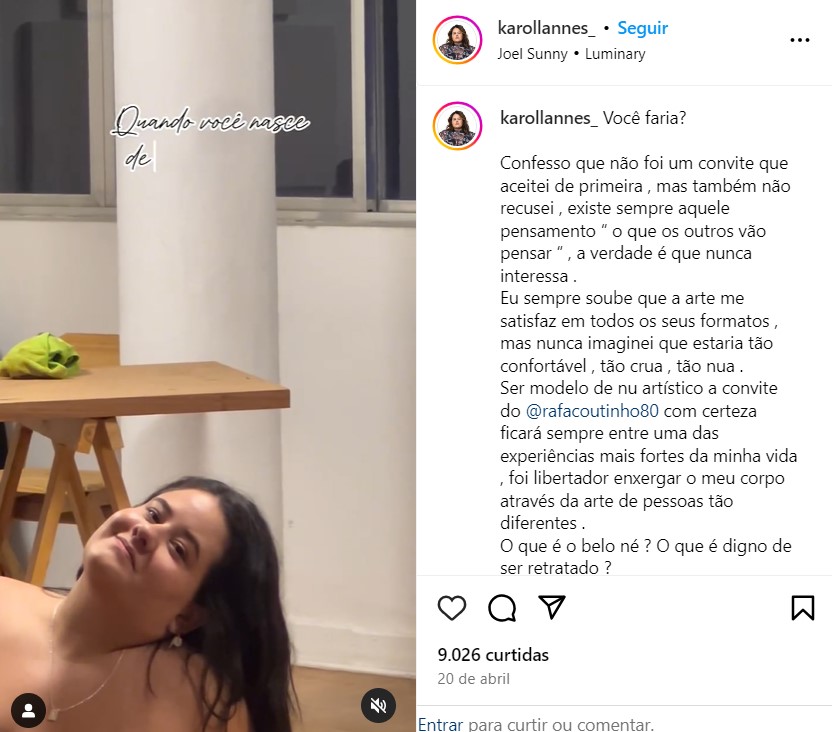 Karol Lannes, atriz de Avenida Brasil da Globo, fala sobre ensaio nu (Foto: Reprodução/Instagram)