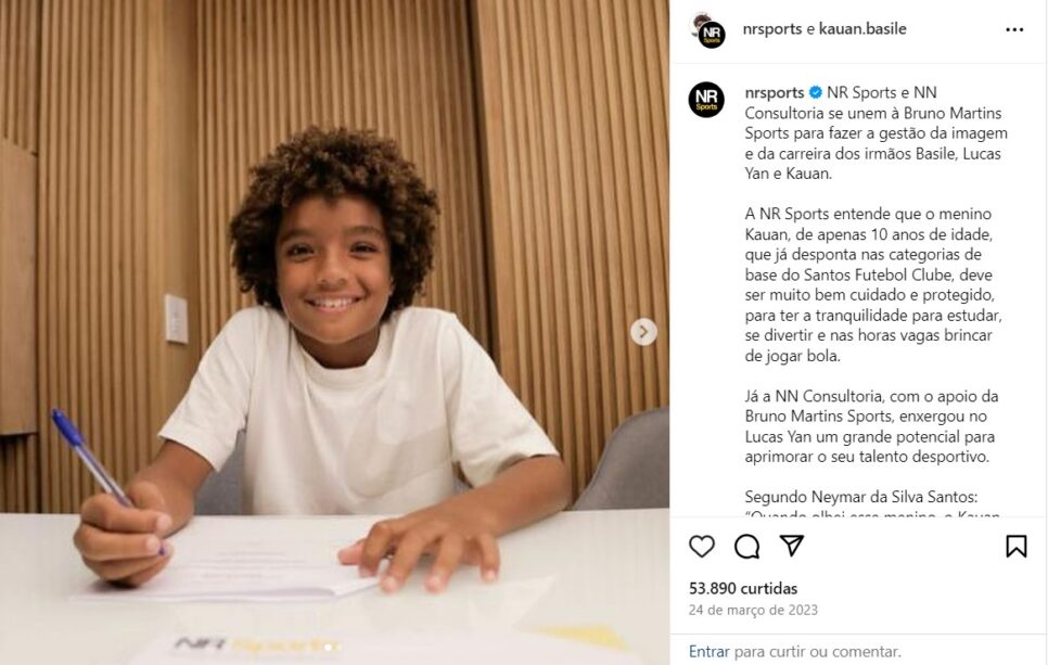 Kauan é considerado uma grande promessa para o futebol brasileiro (Foto: reprodução/Instagram)