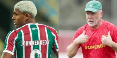 Quentinha de adeus de Kennedy no Fluminense chega voando no colo de Mano Menezes - (Foto: Montagem / TV FOCO)