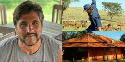 Criação de gado: Fazenda de Leo Chaves, da dupla de Victor (Foto: Reprodução/Montagem TV Foco)