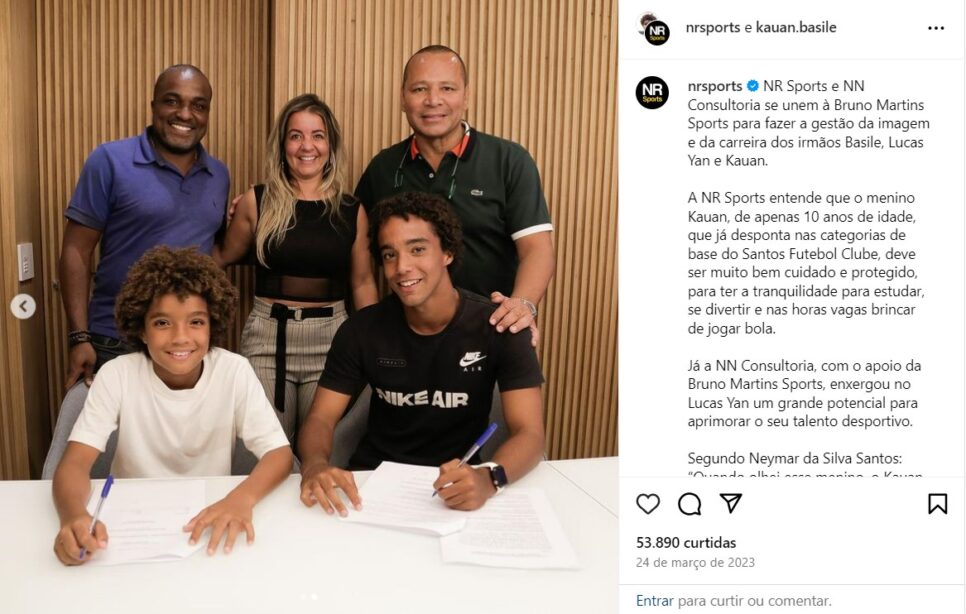 Lucas Yan e Kauan são agenciados pela empresa de Neymar pai (Foto: reprodução/Instagram)