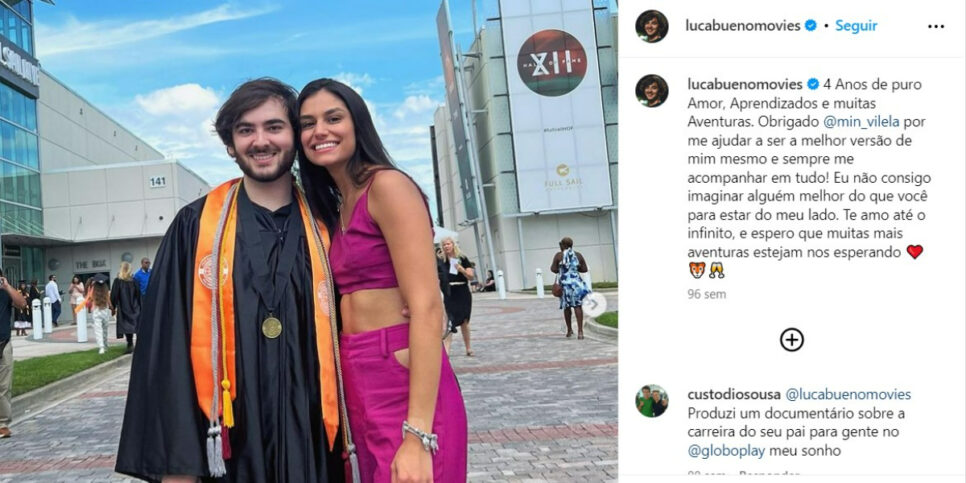 O filho de Galvão Bueno, Luca e Yasmin Vilela (Foto: Reprodução/Instagram)