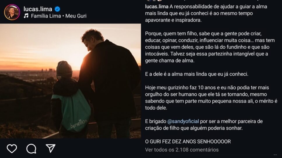 Pai faz texto lindíssimo ao herdeiro e agradece até a ex-esposa (Foto: Reprodução/ Instagram/ Montagem TV Foco)