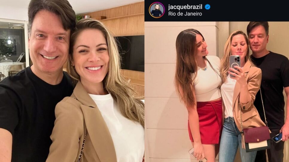 Fotos mais recentes do casal e da filha do narrador, foram entregues nas redes sociais há poucos dias (Fotos: Reprodução/ Instagram/ Montagem TV Foco)