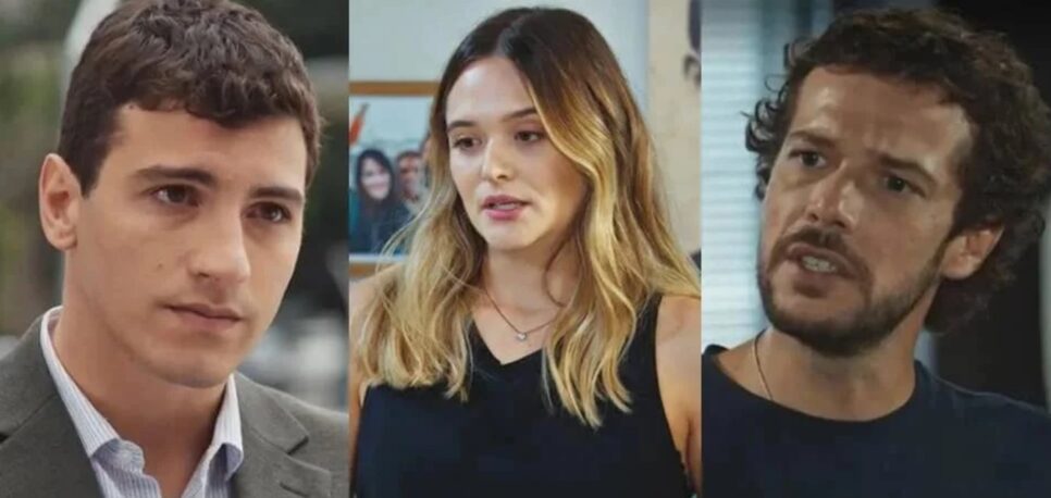 Murilo, Electra e Luca em Família é Tudo (Foto: Reprodução / Globo)