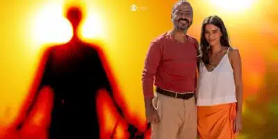 Vulto, José Inocêncio e Mariana em Renascer (Foto: Reprodução / Globo / Montagem TV Foco)