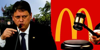 Decreto de Tarcísio Freitas desapropria unidade do McDonald's em região populosa de São Paulo ((Foto Reprodução/Montagem/Lennita/Tv Foco/Canva/Logo.Net/Freepik/ Marcello Casal Jr/ Agência Brasil)