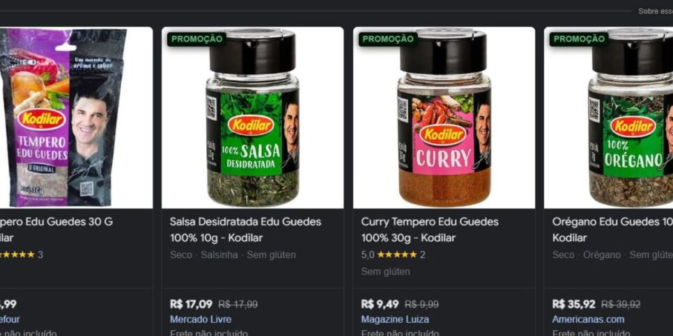 Tempero Kodilar com a assinatura Edu Guedes (Foto Reprodução/Google Shopping)