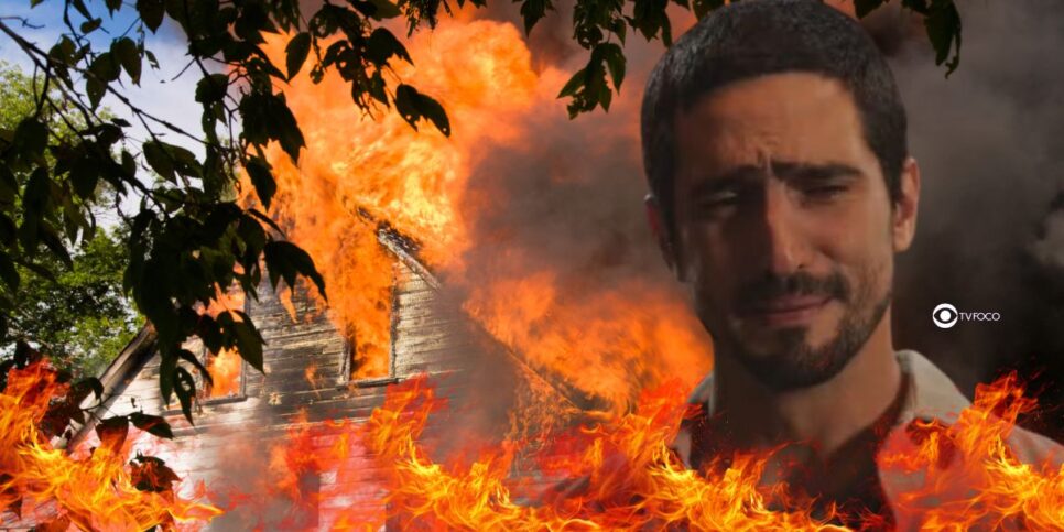 Tom em incêndio em Família é Tudo (Foto: Reprodução / Globo / Montagem TV Foco)