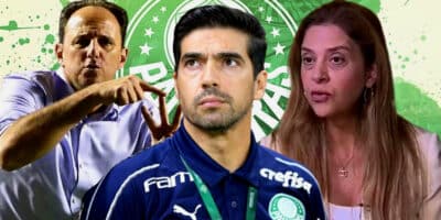 Rogério Ceni, Abel Ferreira e Leila Pereira (Foto Reprodução/Montagem/Lennita/Marcos Ribolli/Getty Images/GE)