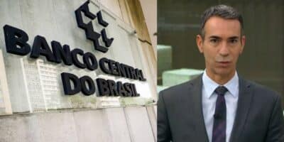 Banco Central e César Tralli no Jornal Hoje (Fotos: Reproduções / Aloisio Maurício / Globo)