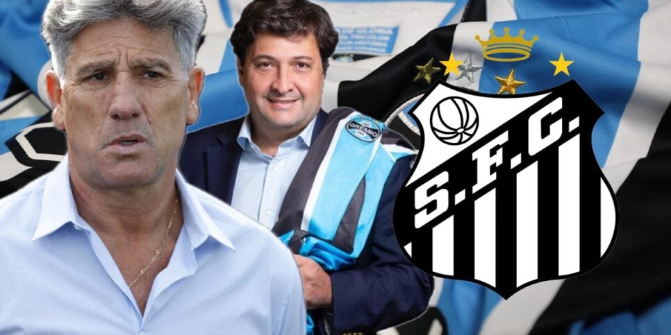 Guerra - Renato Gaúcho - Grêmio - Santos (Foto- Reprodução, Montagem - TV Foco)