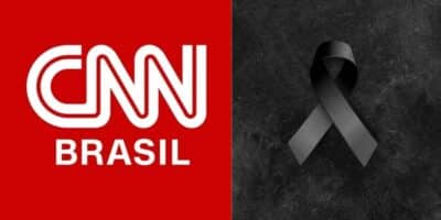 Logo CNN Brasil / Imagem de luto - Montagem: TVFOCO