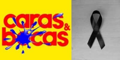 Logo de Caras & Bocas / Imagem de luto - Montagem: TVFOCO